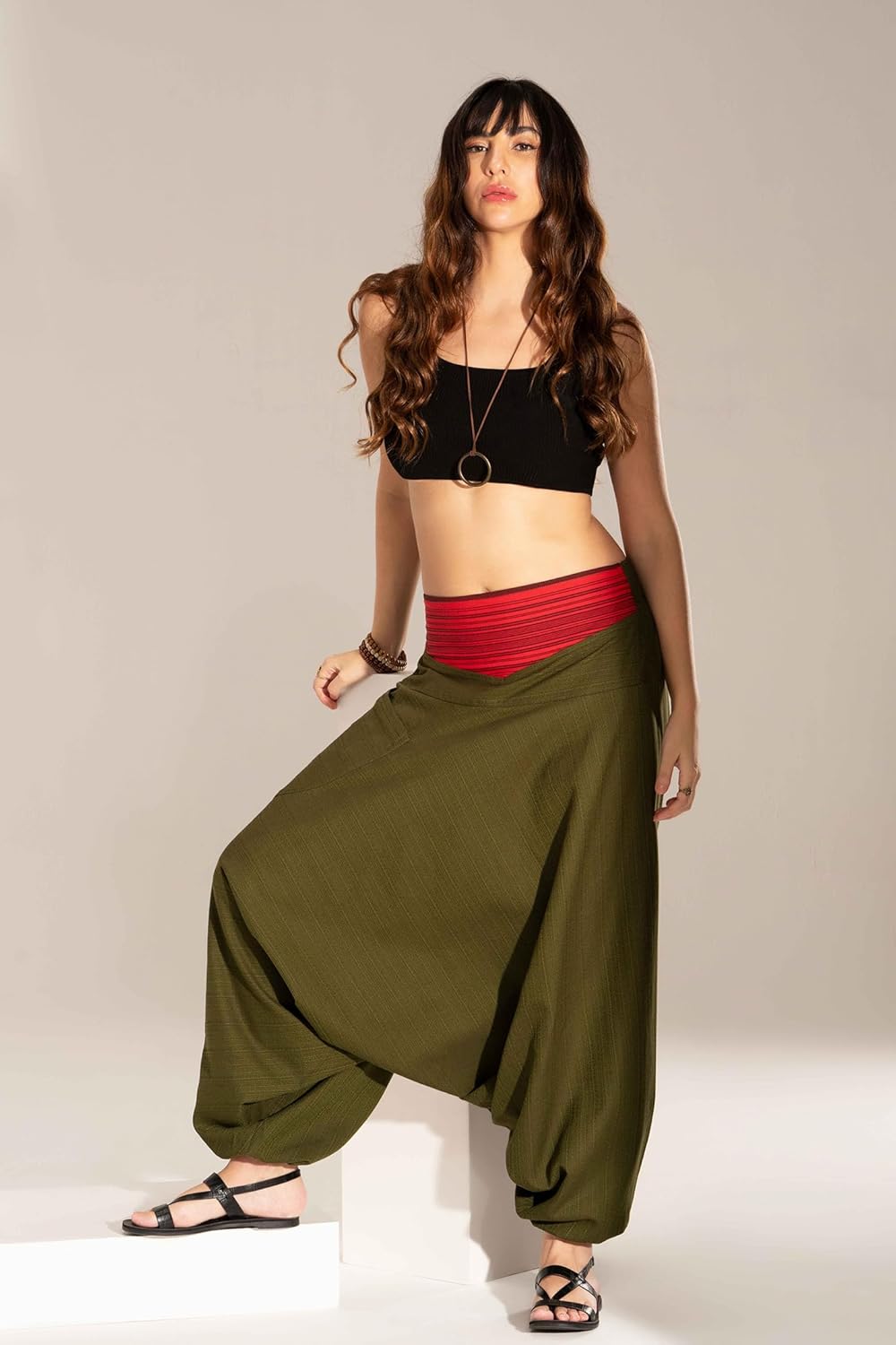 The Veshti Company Comfy Women's Yoga Harem Pants Elastic Waist Wide Leg Pants Loose Baggy Boho Clothes for Women - Image 4