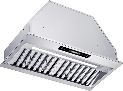 JOEAONZ Campana extractora de 30 pulgadas, 900 CFM, campana de ventilación integrada de acero inoxidable resistente, filtros deflectores, campana