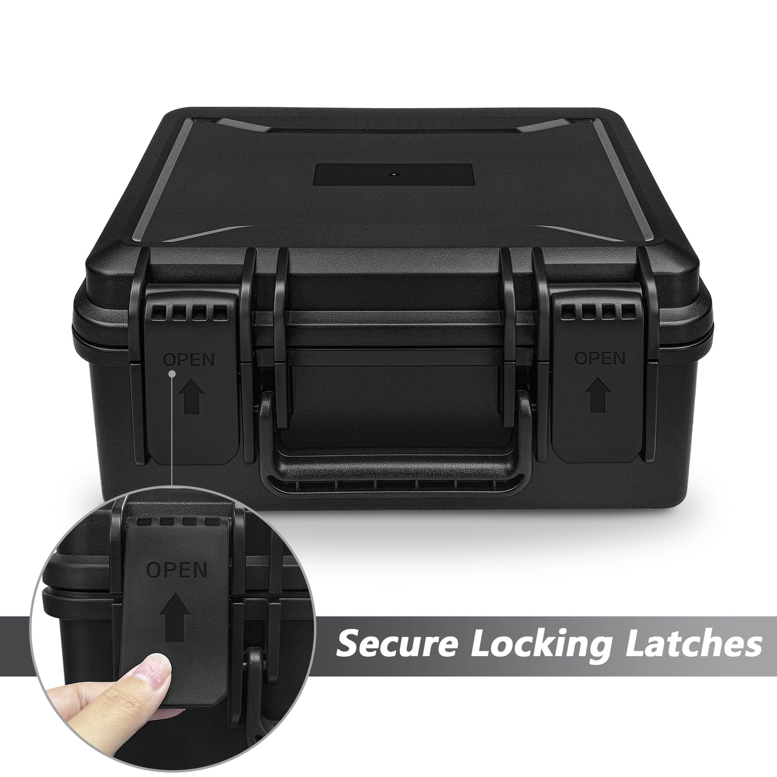 ICIMBI Funda rígida impermeable de 11 x 9 x 5 pulgadas con interior de espuma personalizable para instrumentos de prueba, cámaras compactas y herramientas