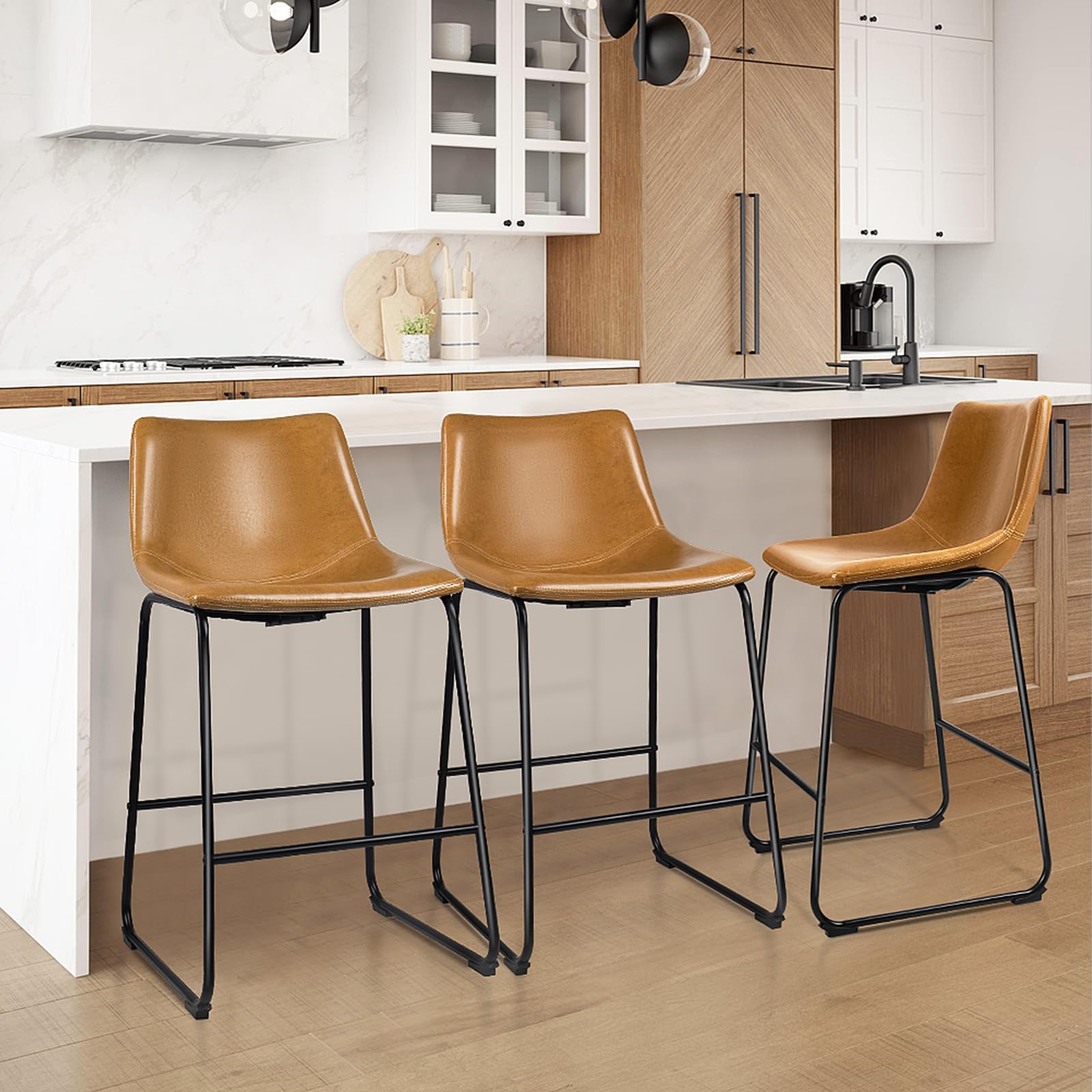 LEMBERI 26 Inch Bar Stools Set of 3