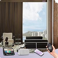 Vista 11 de Graywind Cortinas inteligentes cableadas compatibles con Alexa Google, control remoto motorizado para puerta corrediza de un solo sentido