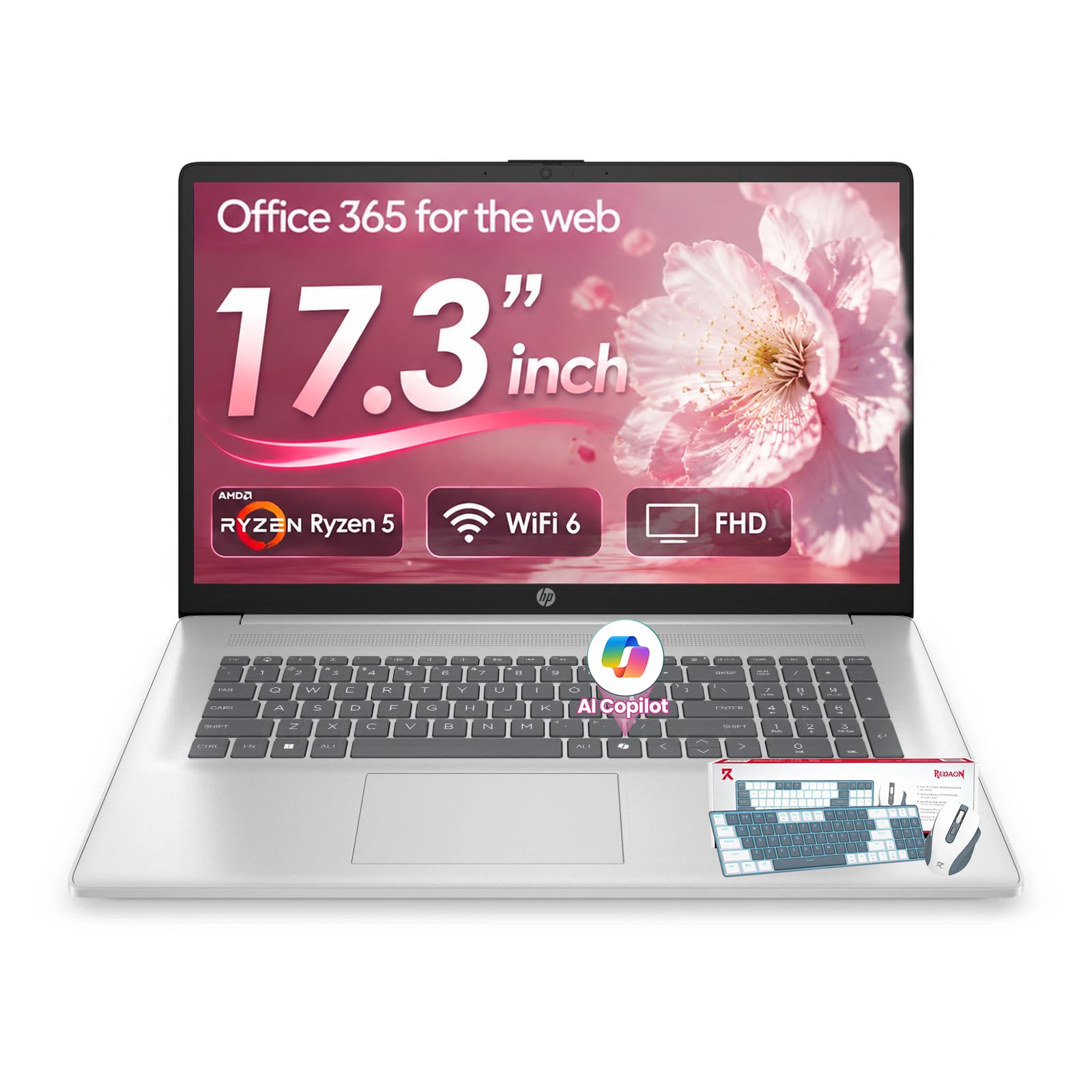 HP 17 Inch Laptop for Business, 16GB RAM & 512GB SSD, AMD Ryzen 5