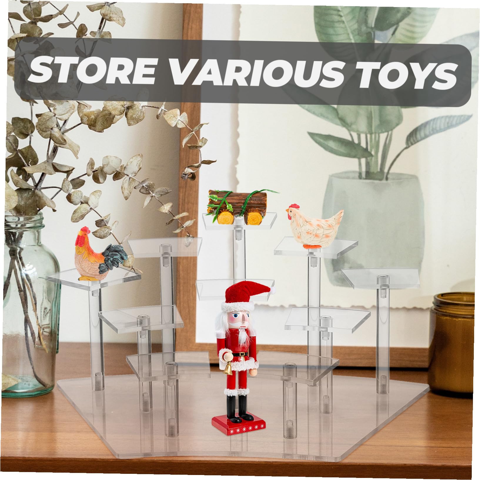 Mehrschichtiger Acryl Figurenständer für Zuhause, 10 Plätze, Stabil
