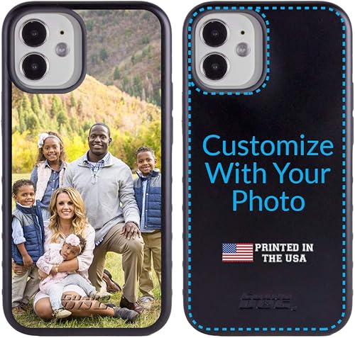 Guard Dog Fundas personalizadas para iPhone 12 Mini, personalizadas, haz tu propia funda protectora híbrida para teléfono (negronegro)