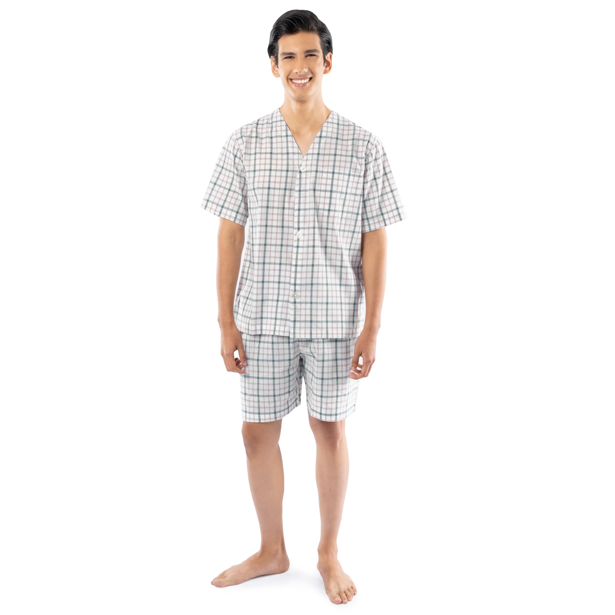 fruit of the loom Men's Broadcloth Short Sleeve Pajama Set-picture-23