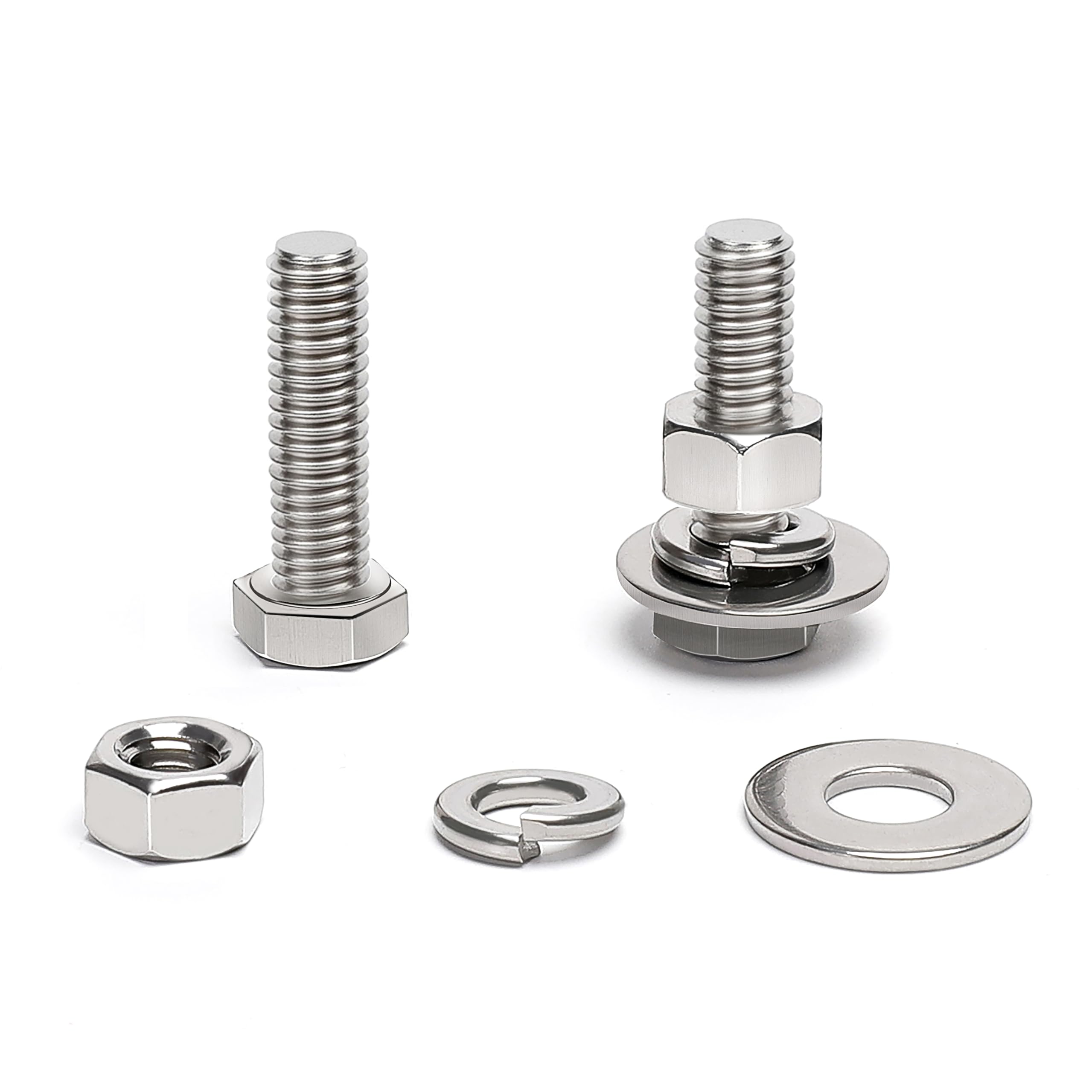 Stainless Steel Hex Bolts & Nuts - 20 Sets -18