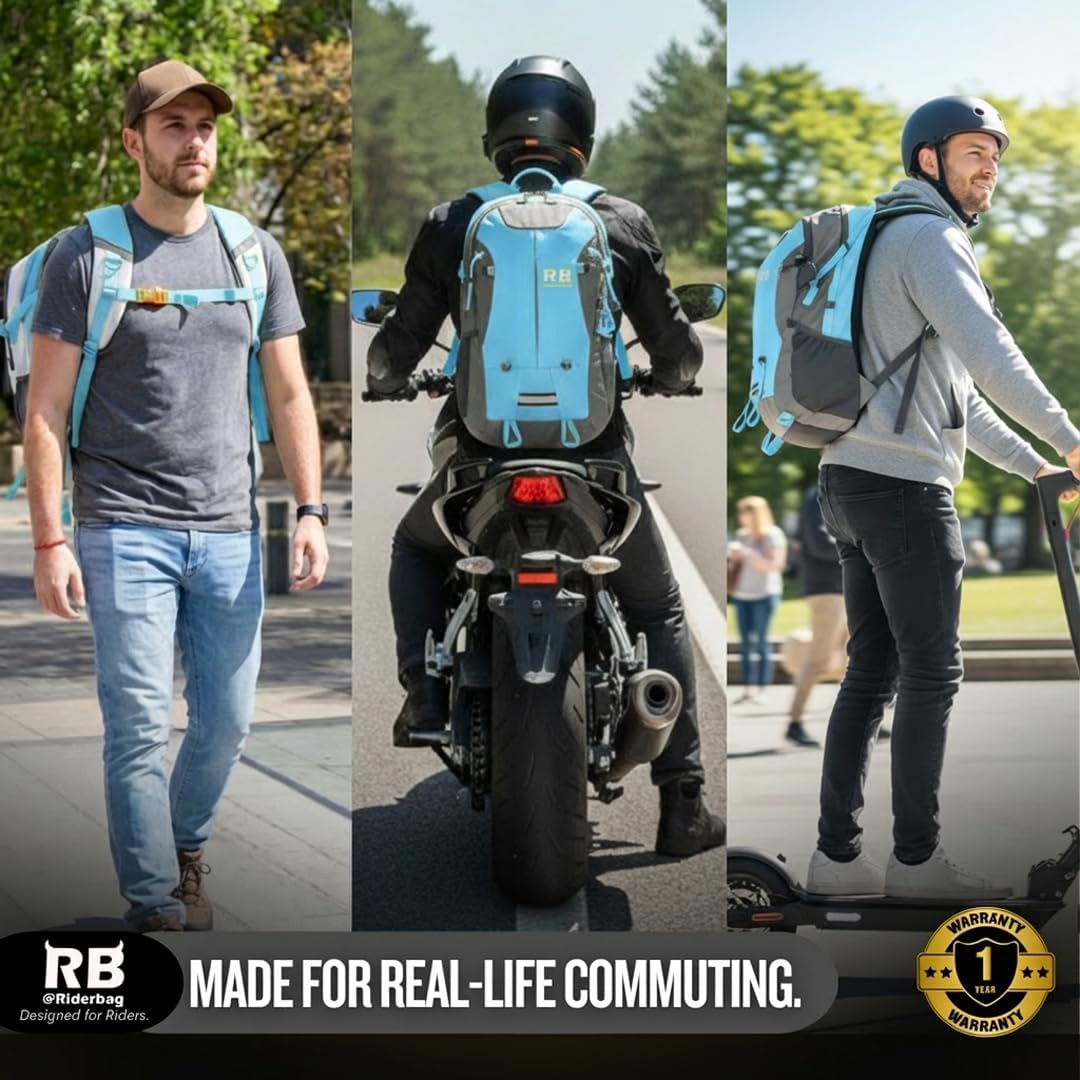 riderbag Reflective Motorcycle Backpack, Hi Viz Commuter Riding Bag image 4