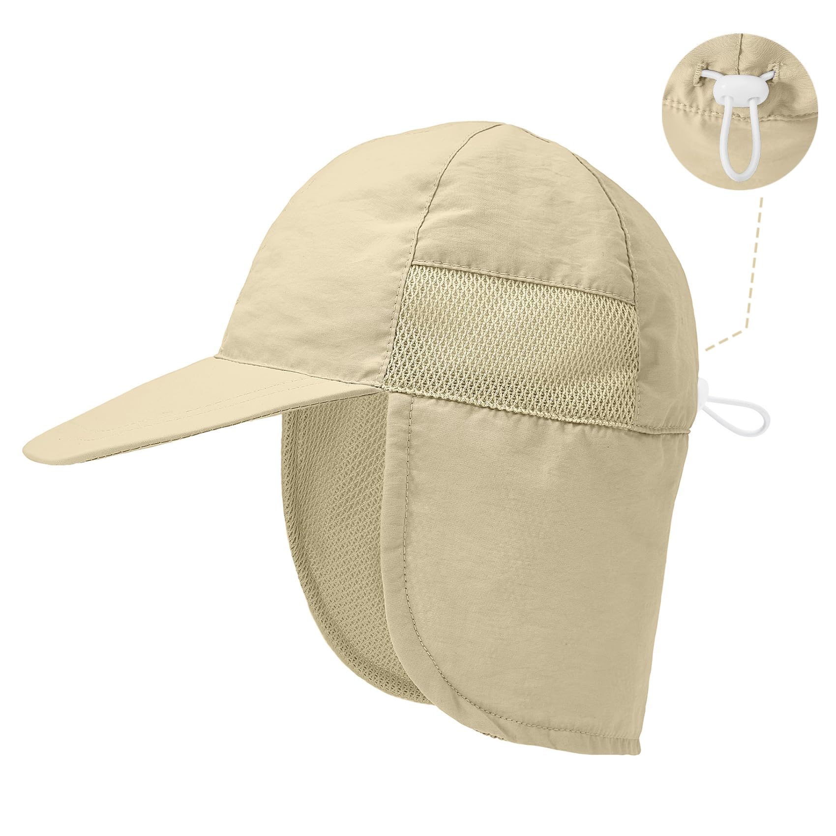 Durio Infant Sun Hat with Neck Flap UPF 50+ Sun Protection Baby Summer Hat Breathable Lining Toddler Beach Hat for Boys Girls