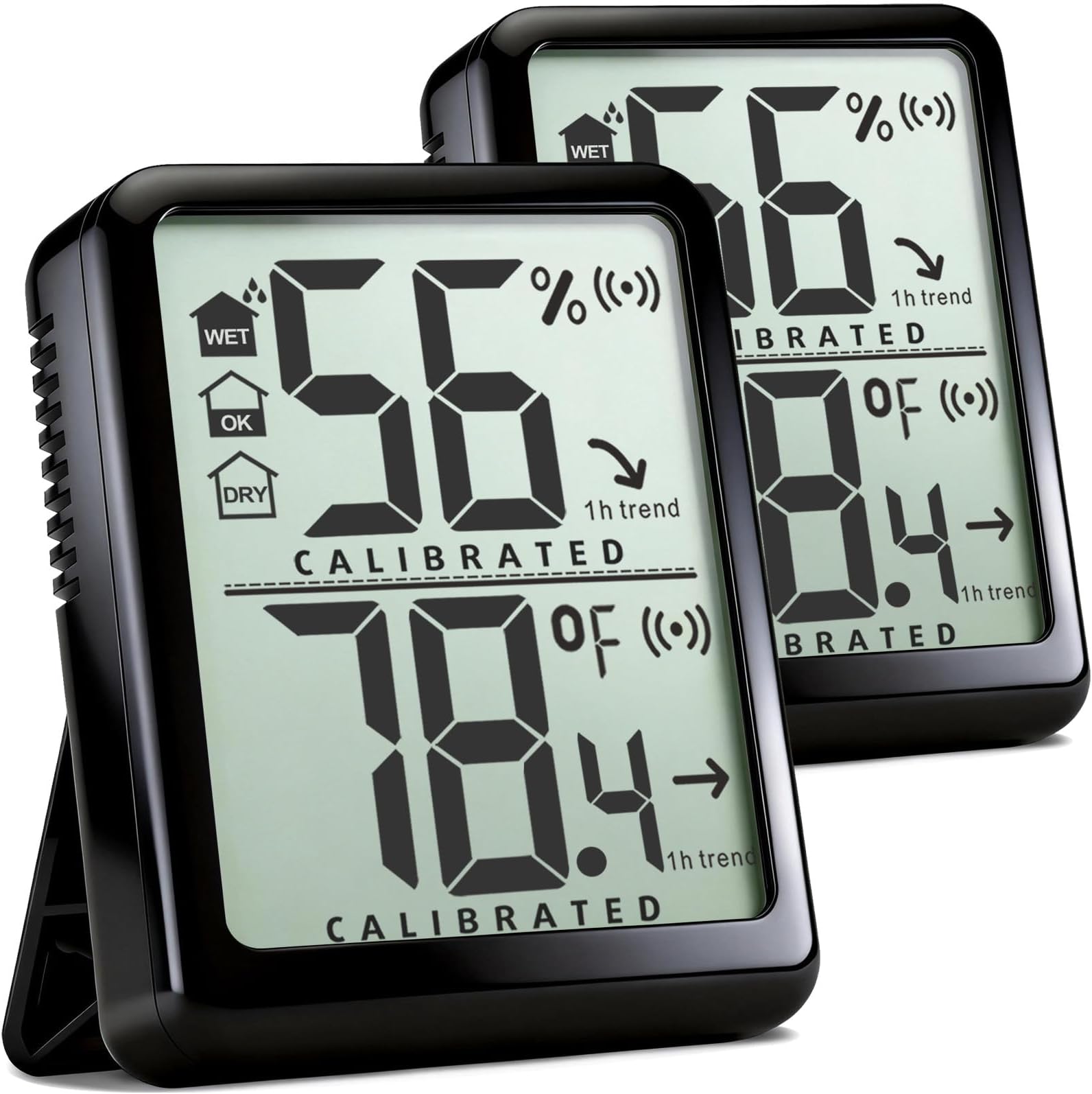 Antonki 2 Pack Room Thermometer Small Hygrometer Indoor Humidity Monitor Sensor, Digital Temperature and Humidity Meter Gauge for Home, Baby Nursery, Reptile, Greenhouse - Battery Included