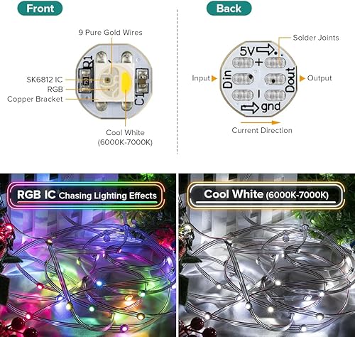 Vista 13 de BTF-LIGHTING WS2812B - 100 píxeles LED RGB inteligentes direccionables individualmente 5050SMD para Arduino, módulo LED RGB de 1 LED, píxeles