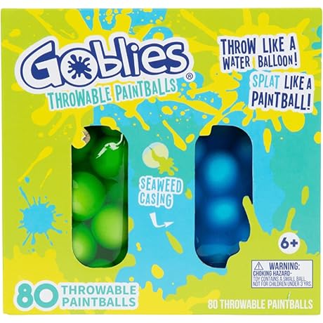 Goblies Throwable Paintballs: Super Pack of 80! Throw Like a Ball, Splat Like a Paintball