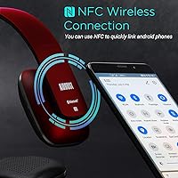 Vista 3 de August EP636 Auriculares Bluetooth - Auriculares inalámbricos en la oreja con NFC/micrófono de auriculares - Rojo