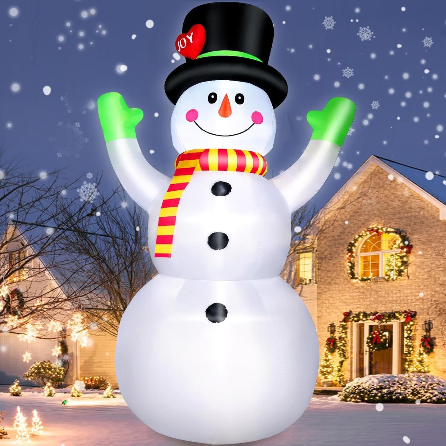 OYDAS Christmas Inflatable Snowman,Outdoor Decorations Props,for Indoor Outdoor Christmas Decorations Yard Garden Decoration (Snowman 210cm)