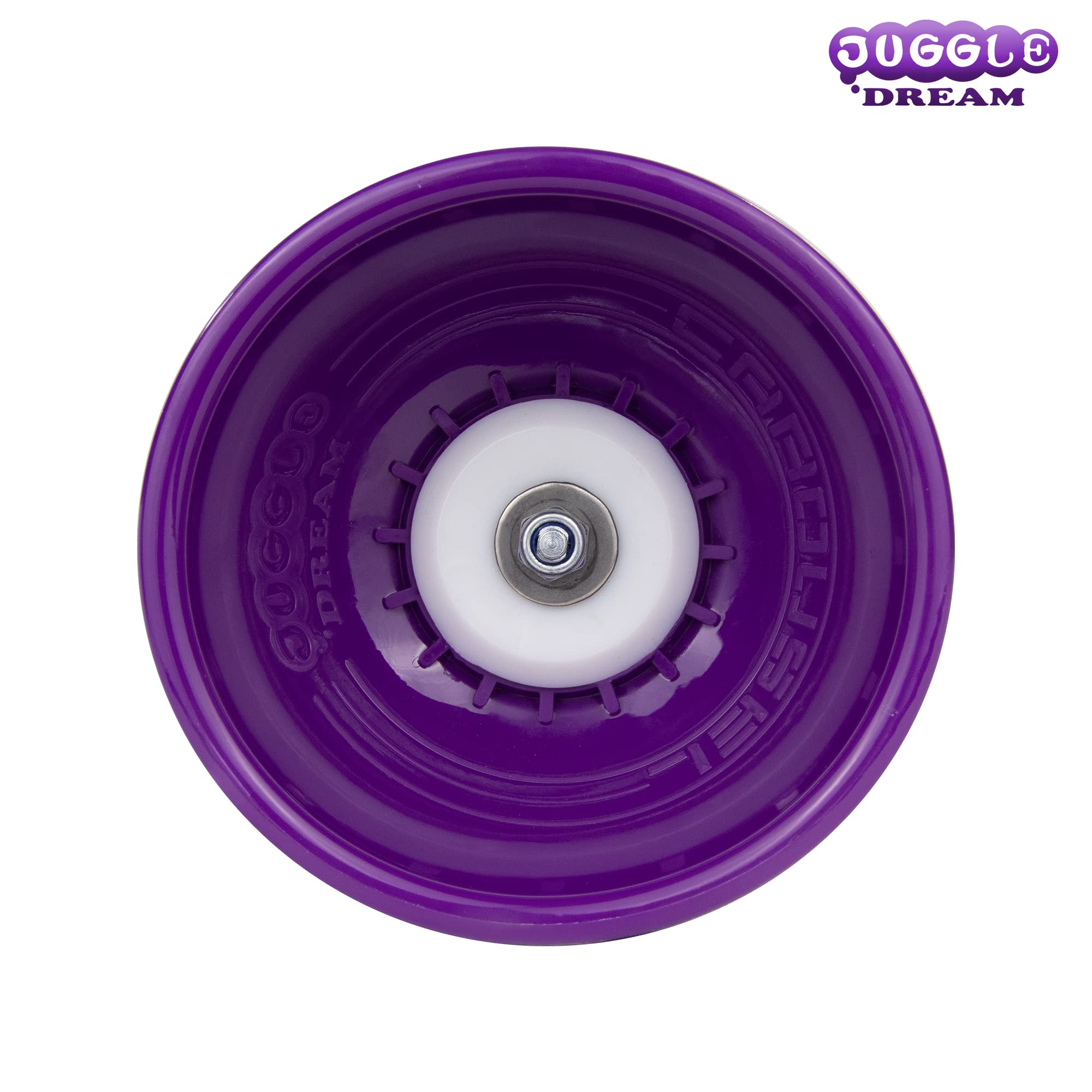 Juggle Dream Carousel Diabolo Set – con ASSE a Triplo Cuscinetto a Sfera + Bacchette in Fibra e Video di Apprendimento Online - Giocoleria (Viola)