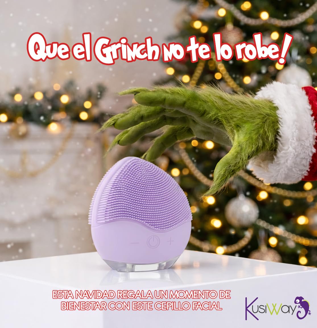 Attitude Cepillo facial limpiador eléctrico recargable de silicona resistente al agua IPX6