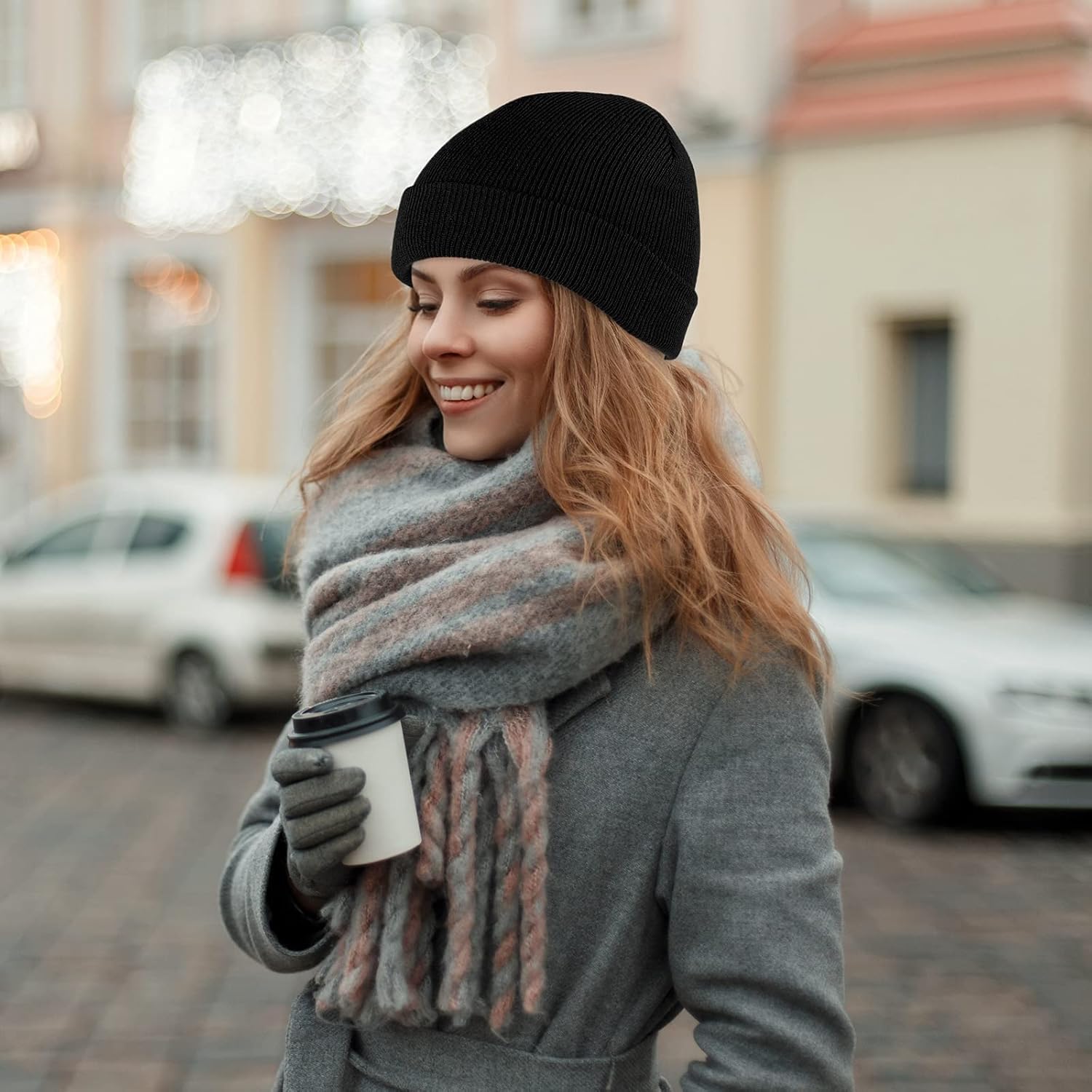 Cooraby Beanie Cap Winter Warm Hats Soft Knit Beanie for Men or Women - Image 5