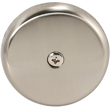 Eastman Single Hole Overflow Face Plate with Brass Screw, PVD Brushed Nickel, 35202