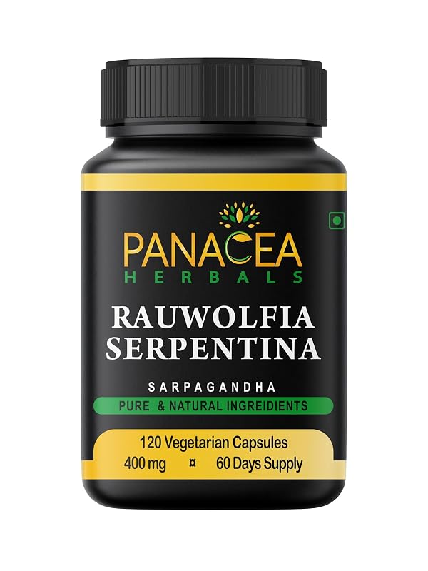 Panchaveda Suplemento de Rauwolfia serpentina (Sarpagandha Vati) 400 mg, 120 cápsulas vegetais