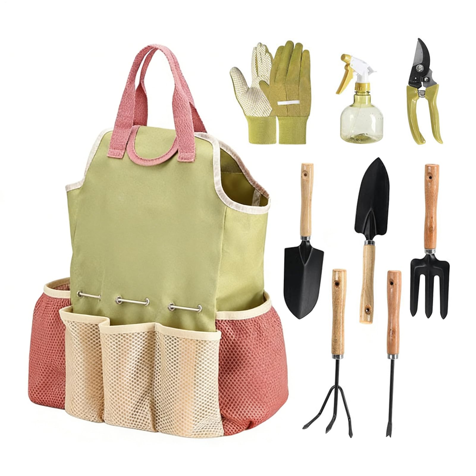 Kit de Herramientas de Jardinería Equipo de Plantación de 9 Piezas | Herramientas Portátiles De Desmalezar Para Jardín Exterior Invernadero Césped Patio Poda Recorte Escarda Excavación Corte