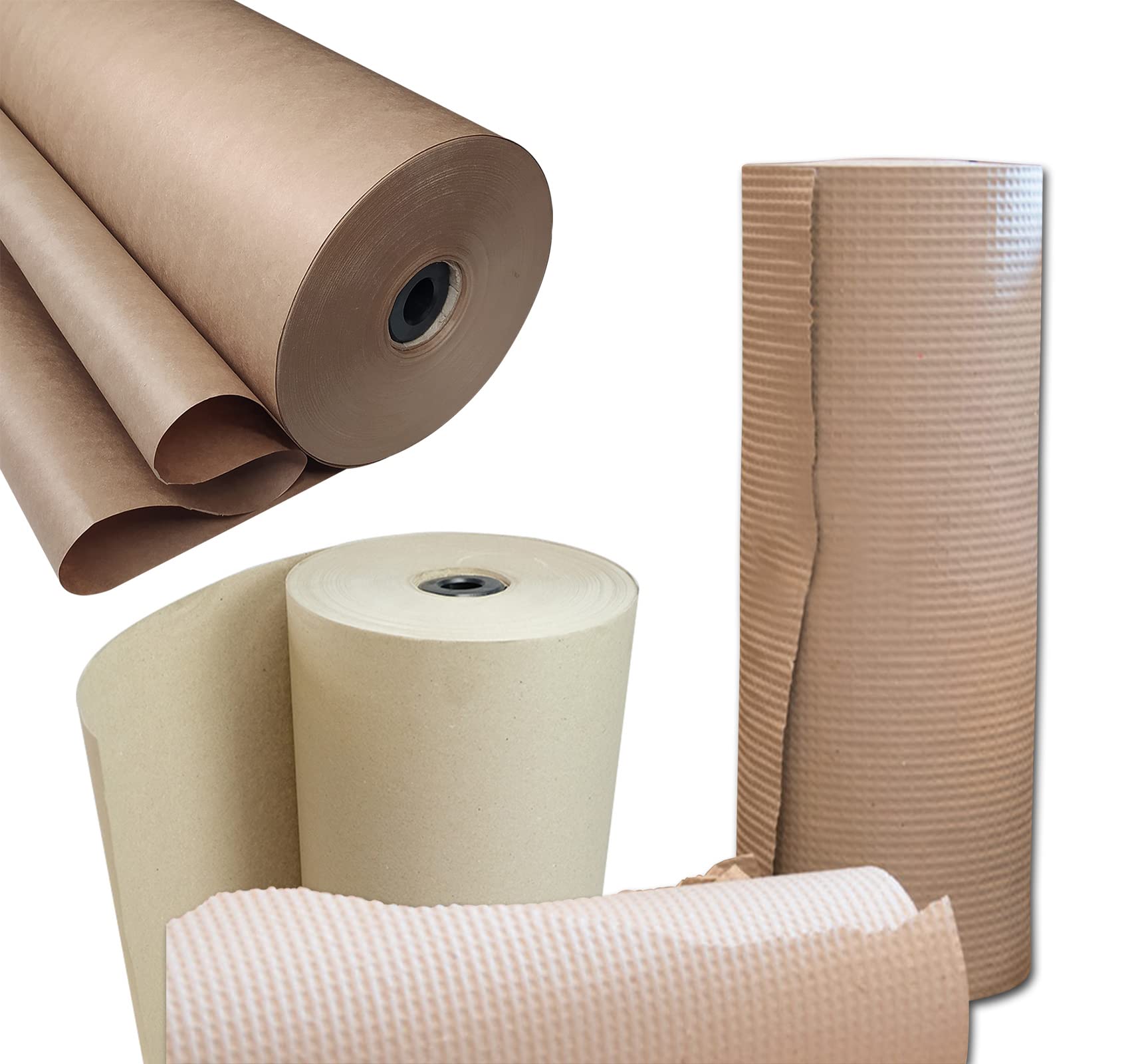 verpacking PACKPAPIER 3er SET | Kraftpapier, Schrenzpapier & Polsterpapier | auf Rolle 50 cm breit
