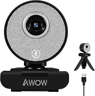 USB Webcam, 1080P AI Auto Tracking Webcam, Light Correction Auto Zoom HD Camera for PC, MAC, Laptop, Plug and Play Web Camera for YouTube, Zoom, Skype, Teams, Video Calls, Conference, Games