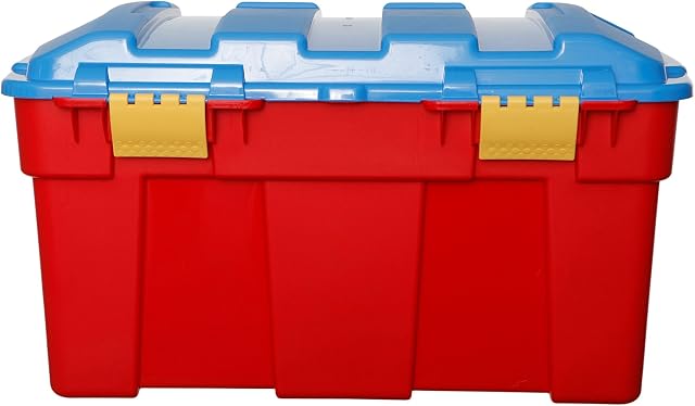 High Grade 40Lt Large Plastic Kids Toy Organiser Storage Box Tidy & Clip-On Lid