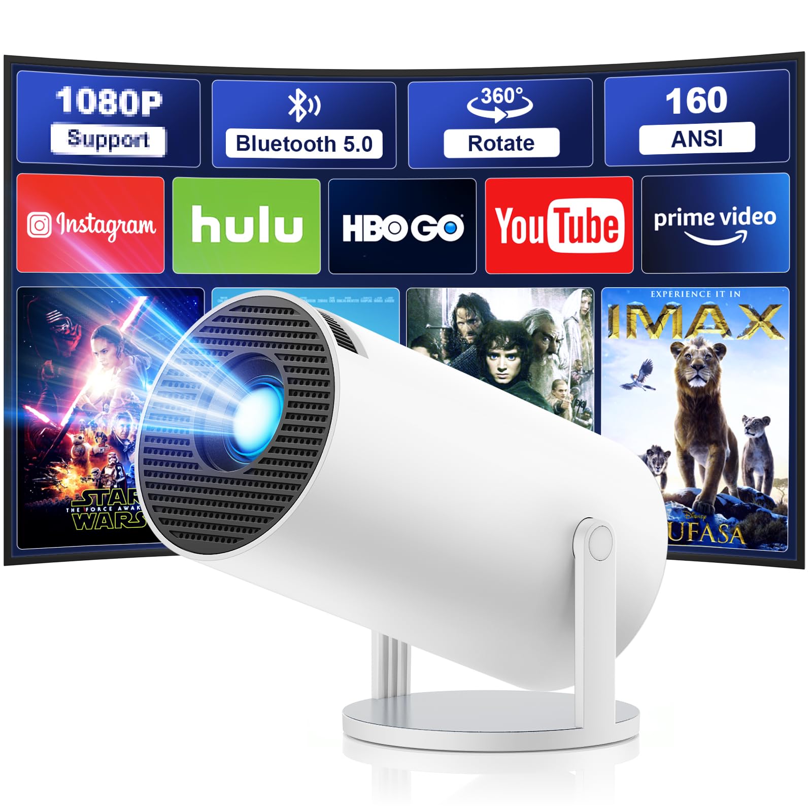 Mini Proiettore 4K WiFi E Bluetooth - Portatile, Con Android, Per Film E Serate A Casa - Foto 2