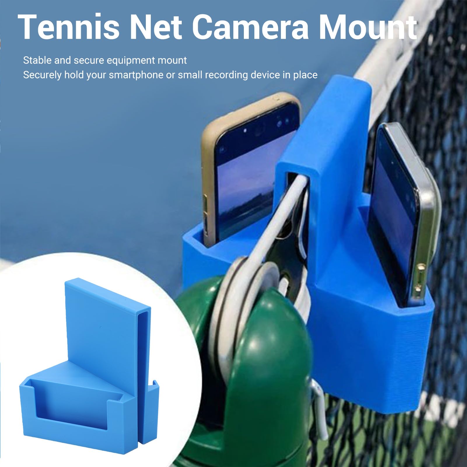 Fockety Supporto per Telecamera da Tennis per Recinzione, Supporto per Telefono per Padel, Pickleball, a Clip Sicuro per Rete, Accessori da Tennis per Analisi delle Parti