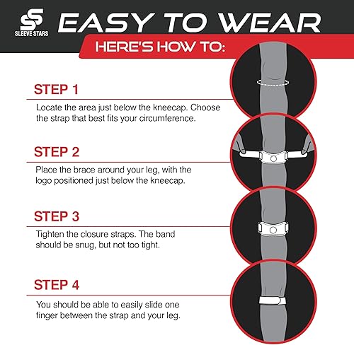 Miniatura 8 de Sleeve Stars - Rodillera de soporte para tendón rotuliano de marca sueca para mujeres y hombres, rodillera Osgood Schlatter eficaz para jóvenes y