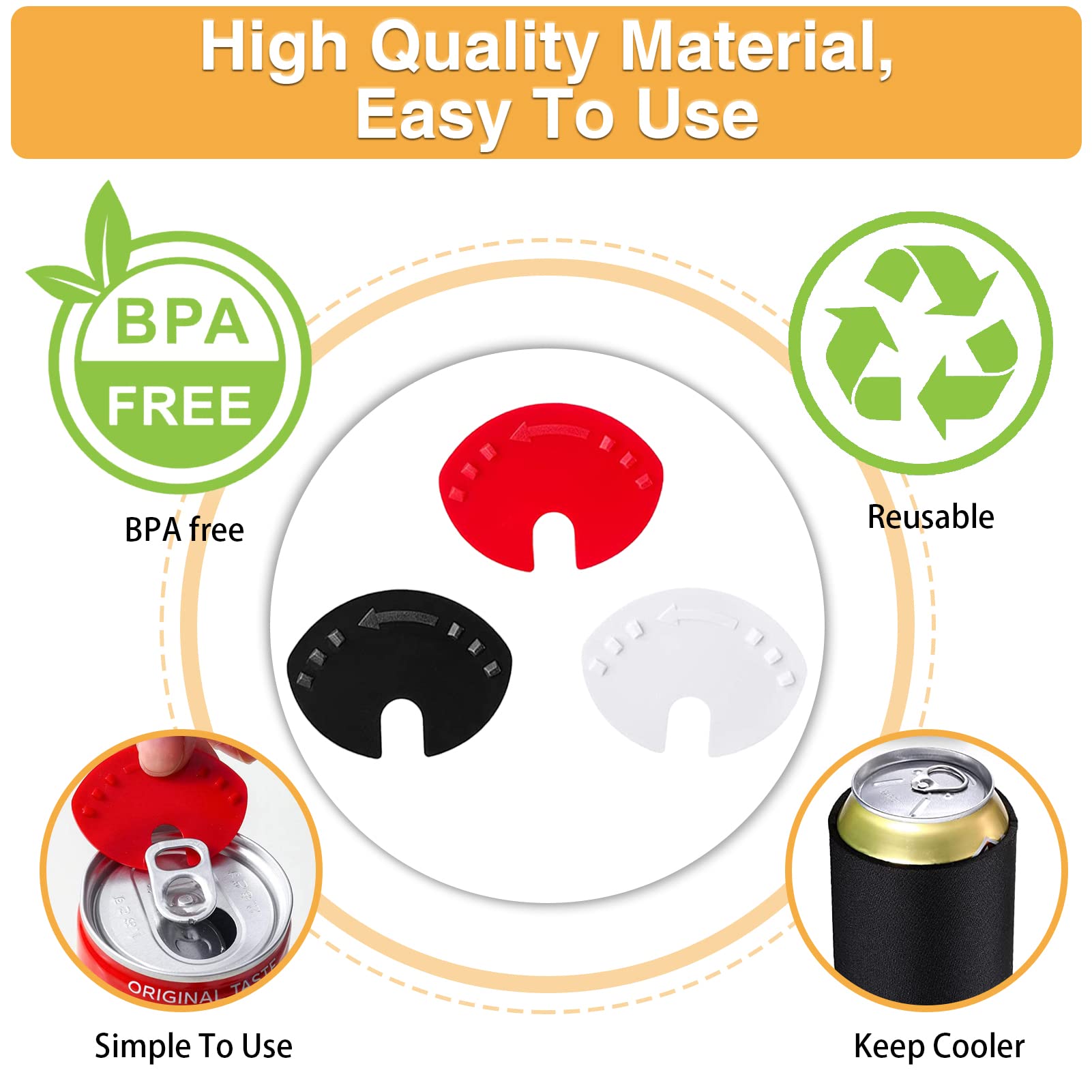 6er Set Silikon Deckel Für Getränkedosen - Wiederverwendbar & BPA-frei