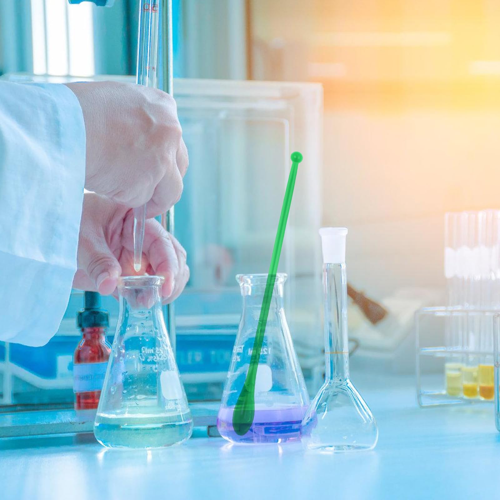 50 Stück Laborlöffel, doppelseitig, Laborspatel, Probenmesser für Reagenzmessung und Chemie, Experiment, Laborbedarf