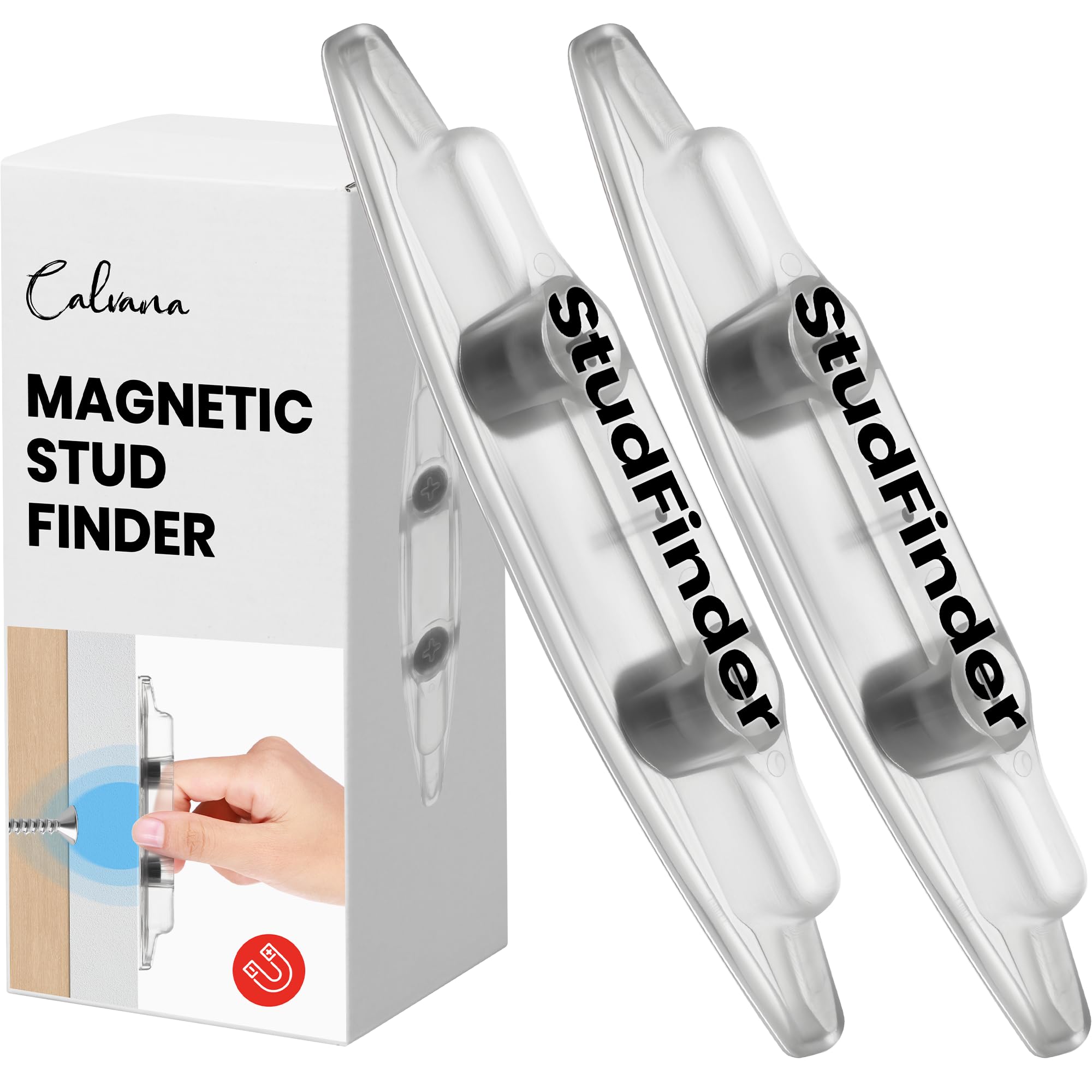 Photo 1 of (2-Pack) Calvana Upgraded Magnetic Stud Finder - No Battery Wall Scanner with Extra Powerful Magnets for Deep Detection on Wood & Metal Studs in Drywall, Not for Plaster Walls