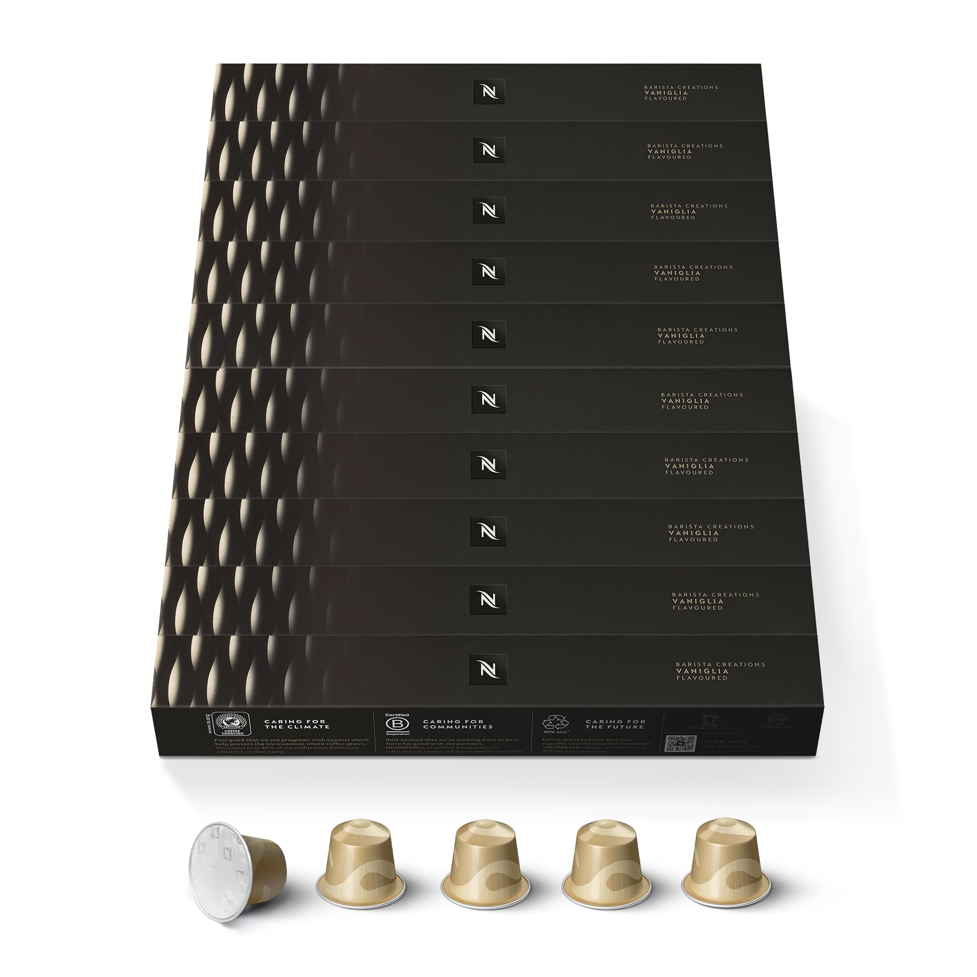 NESPRESSO ORIGINAL Vaniglia 100 Kaffeekapseln | Arabica Kaffee, Vanille Aroma, Ideal für Lungo & Cappuccino