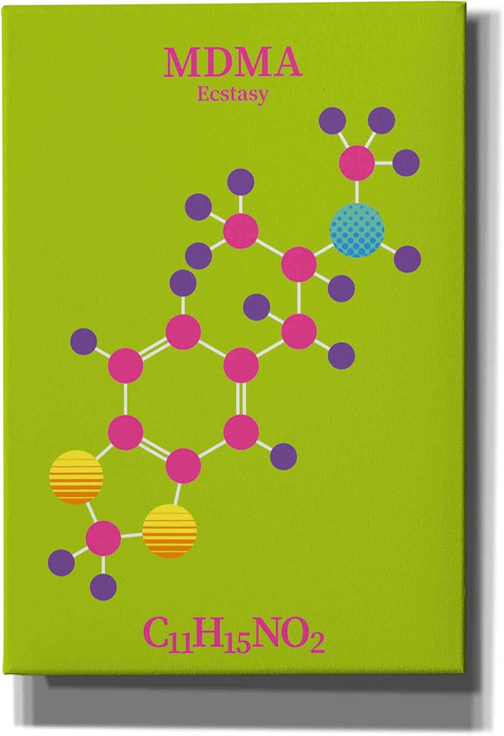 Epic Graffiti 'MDMA Molecule 2' by Epic Portfolio, Giclee Canvas Wall Art, 18"x26"