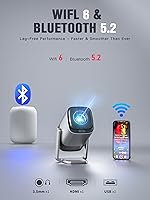 Vista 8 de Mini Proyector Compatible con Netflix y Enfoque en Tiempo Real TOF con WiFi y Bluetooth, Proyector Inteligente XuanPad con Soporte 4K, Audio Dolby