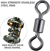 Vista 3 de Alwonder 100 paquetes de micro emerillones para pesca con mosca, pequeños emerillones giratorios de barril para aparejos de pesca con mosca