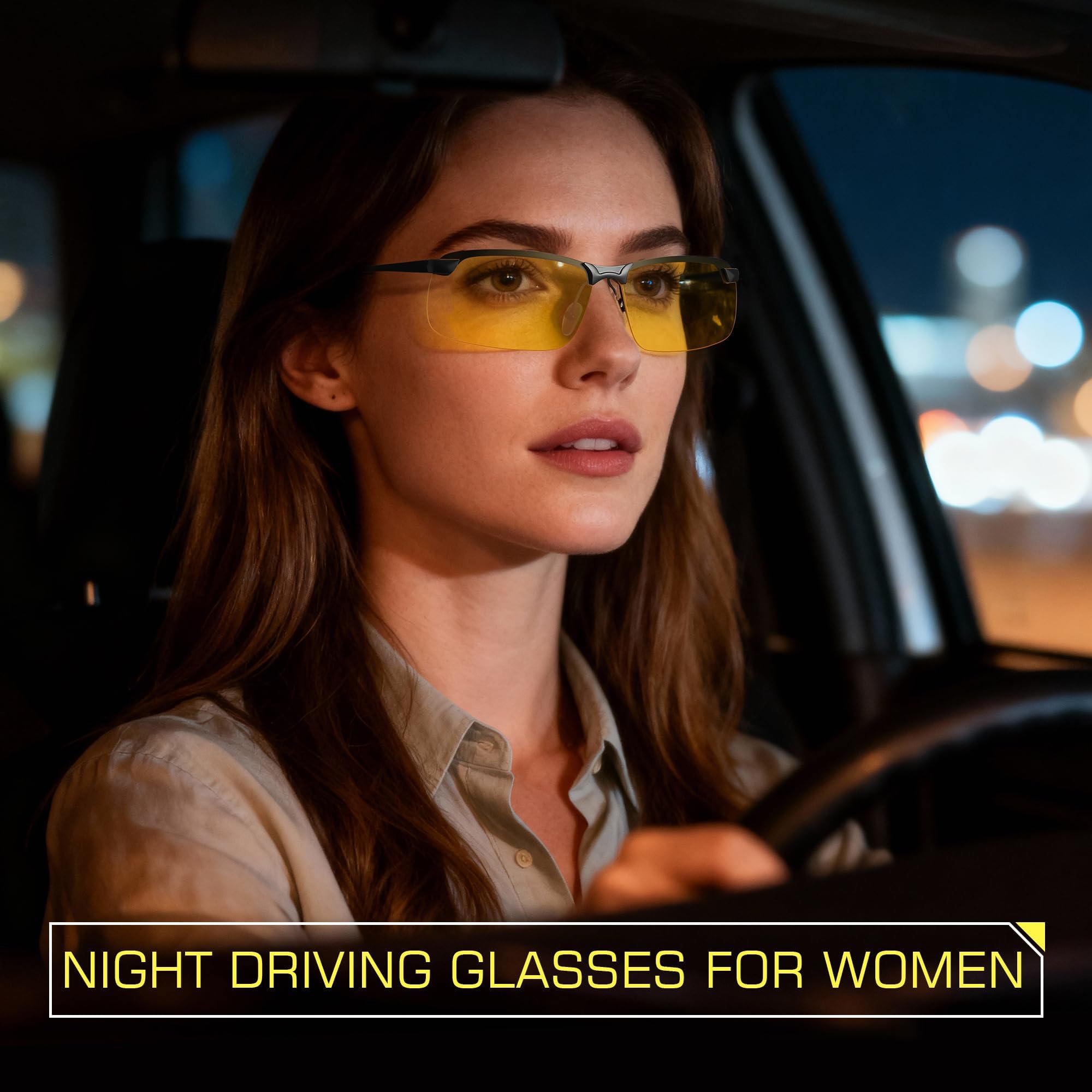 Gafas de conducción nocturna para hombres, gafas de visión nocturna, antirreflejos, antirreflejos, para viajes y viajes largos