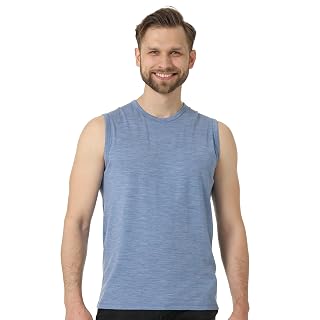 Merino Wool Tank Top Men - Active Merino Wool Undershirt Moisture Wicking Breathable Anti-Odor Lightweight Base Layer - Amazon product rated Grade C