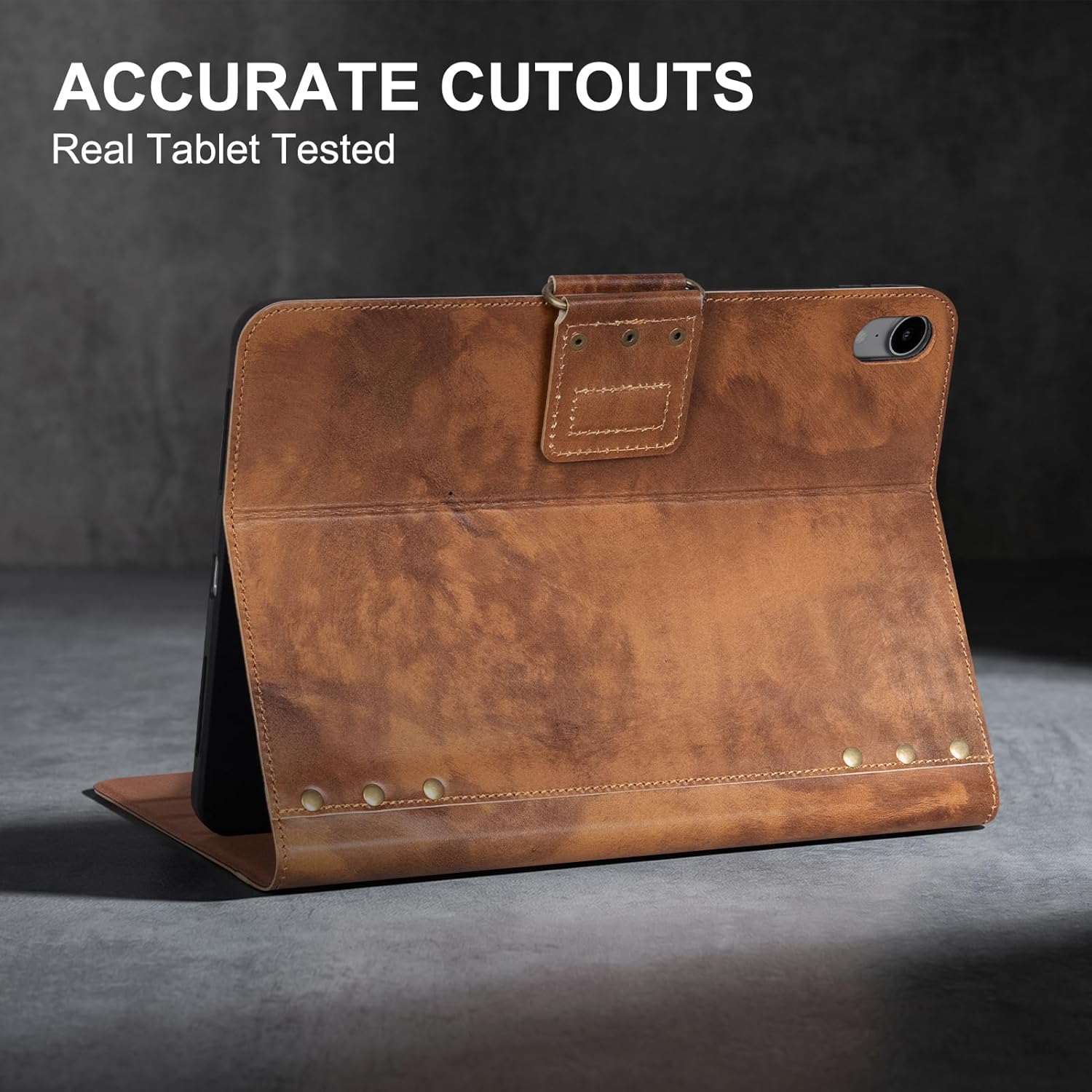 Leather Case for iPad Air 11 Inch M3 2025/ M2 2024,iPad Air 10.9 Inch Case 5th/4th Gen. 2022/2020, Cover with Pencil Holder,Magnetic Closure,Auto Sleep/Wake,Vegetable Tanned Leather,Brown