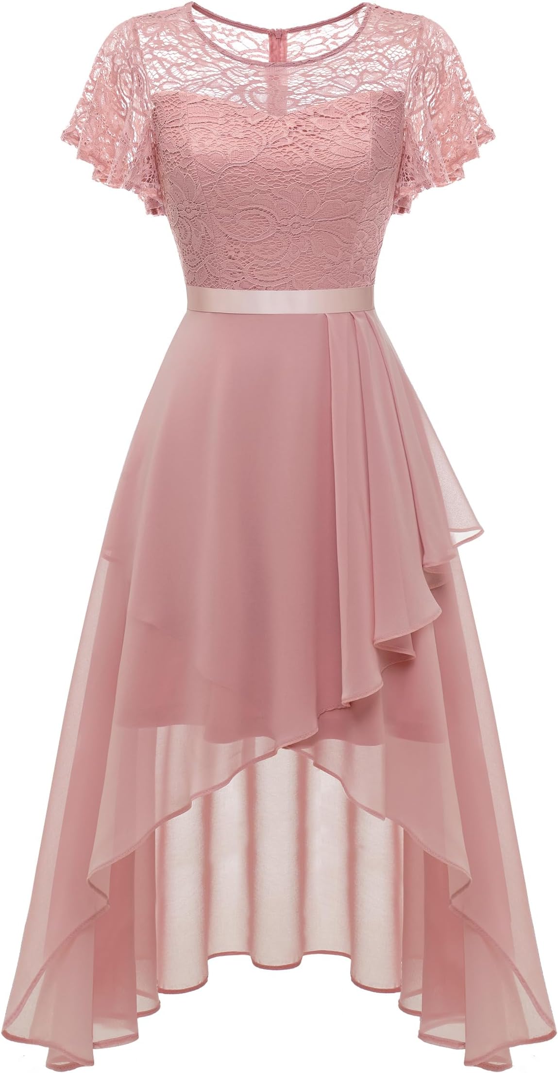 Wedtrend Women's Formal Wedding Guest Dress Ruffle Bridesmaid Dress Flutter Sleeve Prom Dresses for Teens