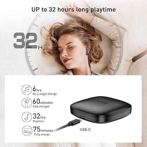 Miniatura 6 de eppfun Auriculares inalámbricos verdaderos, auriculares intraurales Bluetooth 5.2, control táctil Qualcomm AptX adaptable, auriculares de 4