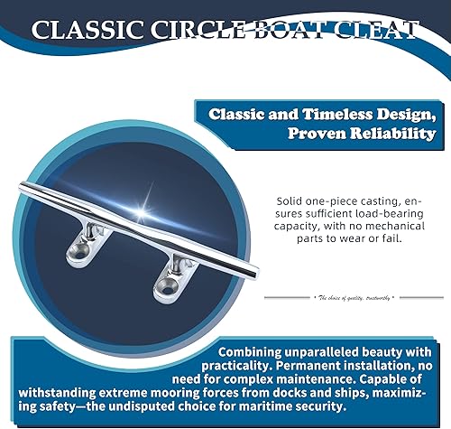 Miniatura 4 de SHENGHUISS Boat Open Base Cleat 316 Stainless Steel Mooring Dock Cleat with Screw for Boat,Deck,Hook,Yacht