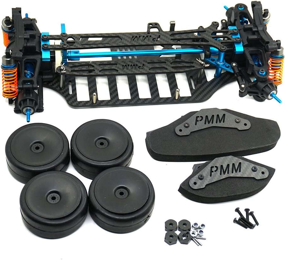 RCLIONS Plastic&Carbon Fiber Shaft Drive 4WD Chassis RC Touring Car Frame Kit for Tamiya TT01 TT01E