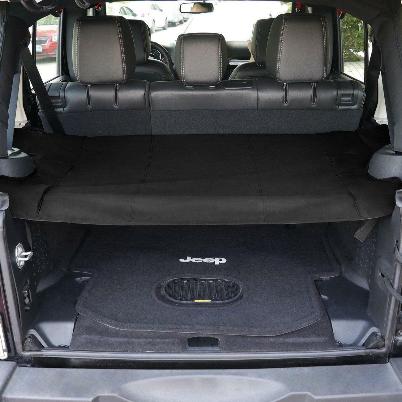 Cargo Cover Baule Posteriore Bagagliaio Tendina Ombra Protector Compatibile con Jeep Wrangler JK JKU 2007-2017 Unlimited 4 Door