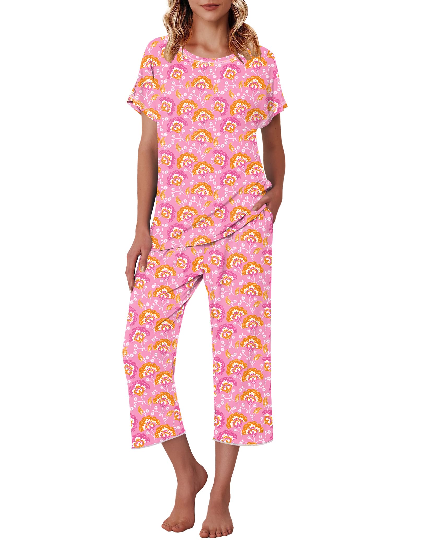 Ekouaer Capri Pajama Set