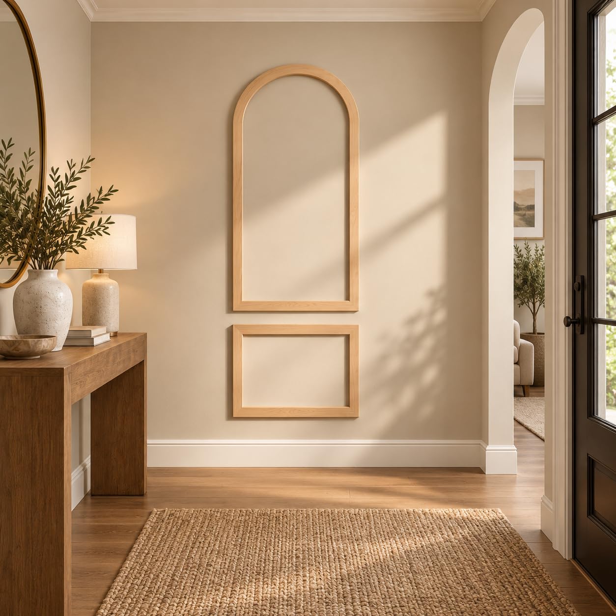 Btstil Arch Wall Panelling Kit, Paintable Decorative MDF Wall Moulding Trim, Pre-Cut Wall Molding Wainscoting Panel for DIY Interior Wall Moulding Decor (A)