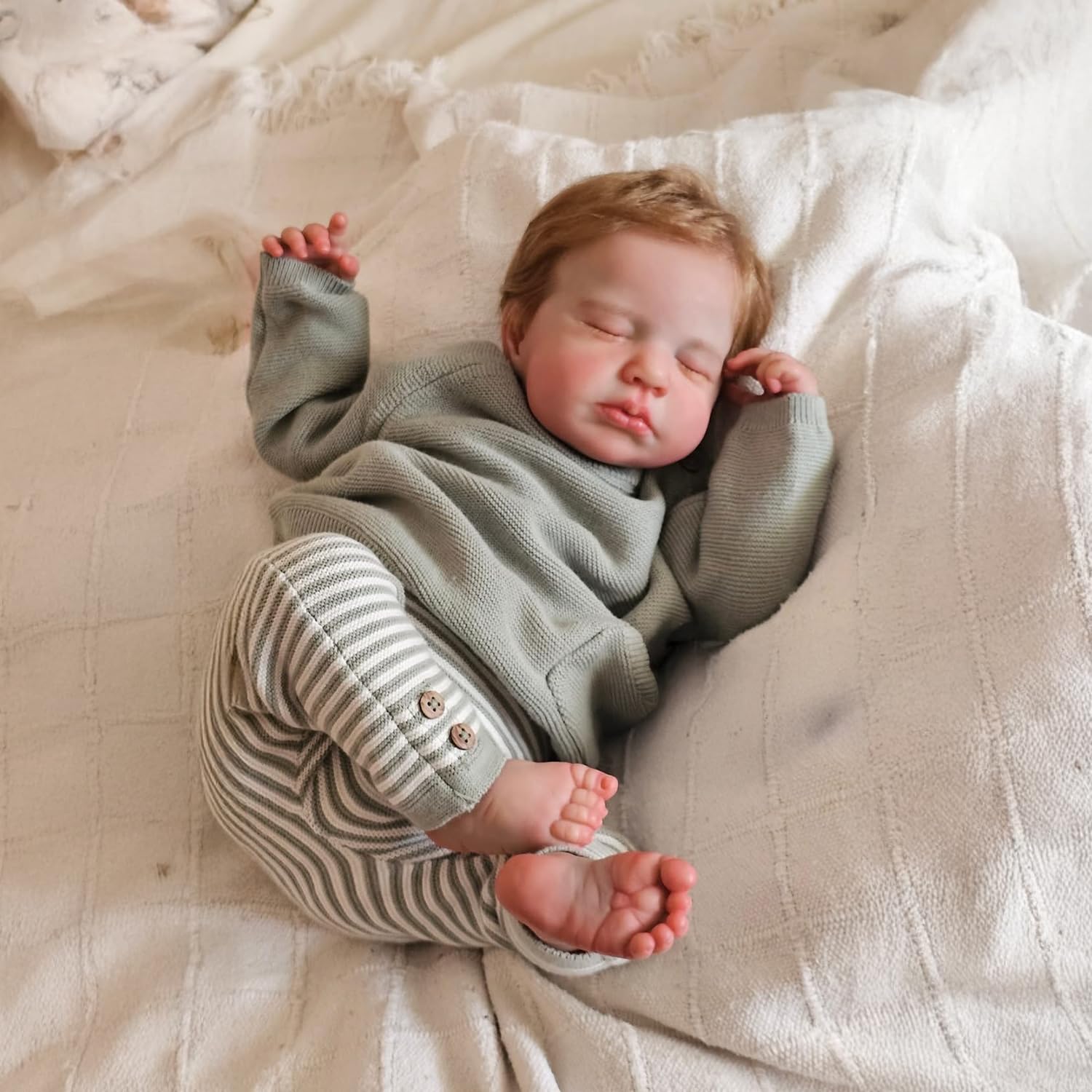 Pinky Reborn Dolls Full Body Vinyl Bathable 20 Inch 50 CM Reborn Baby Dolls LouLou Boy Newborn Baby Doll Best Xmas Toys for Kids โ image 1
