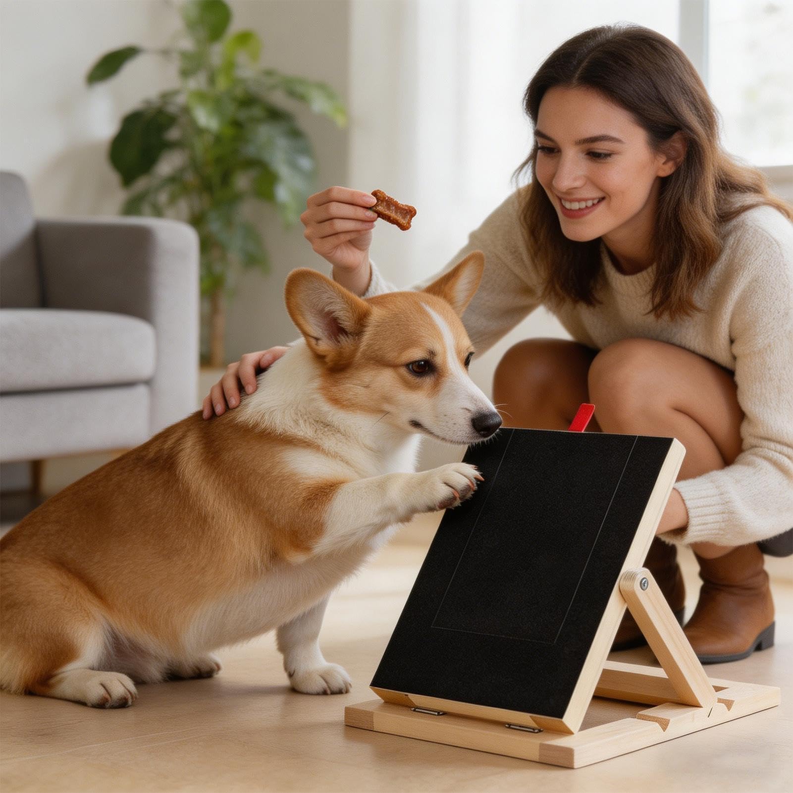 Deska do ścierania pazurów dla psów Drewniany pilnik ścierny | Z Szufladą Na Przysmaki Pilnik Do Pazurów dla szczeniąt i kociąt małych średnich dużych ras wzbogacenie kącik w domu i w