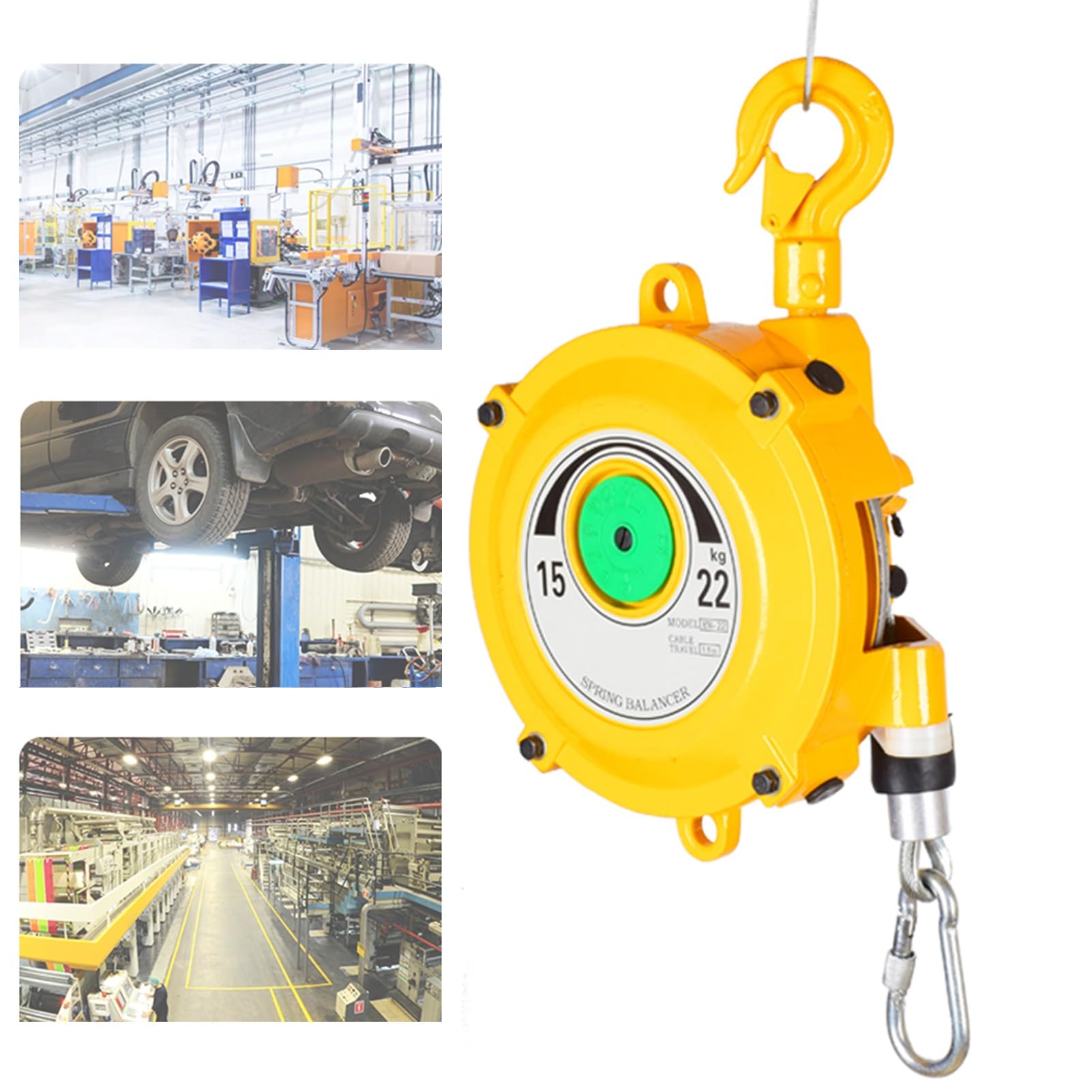 HYQOUKLR Telescopic Spring Balancer, Spring Balancer With 1.5 meters Wire Rope And Hook For Loads 3-70kg(15-22kg)