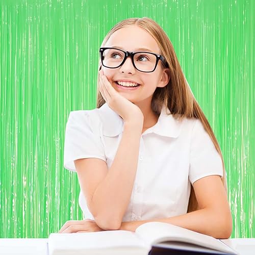 Miniatura 212 de Cortinas de fondo de flecos de papel de aluminio para fiestas, 3 piezas, 39.6 x 98.4 pulgadas, azul retro 48 Retro Azul,03 Rosa,04 Rosa